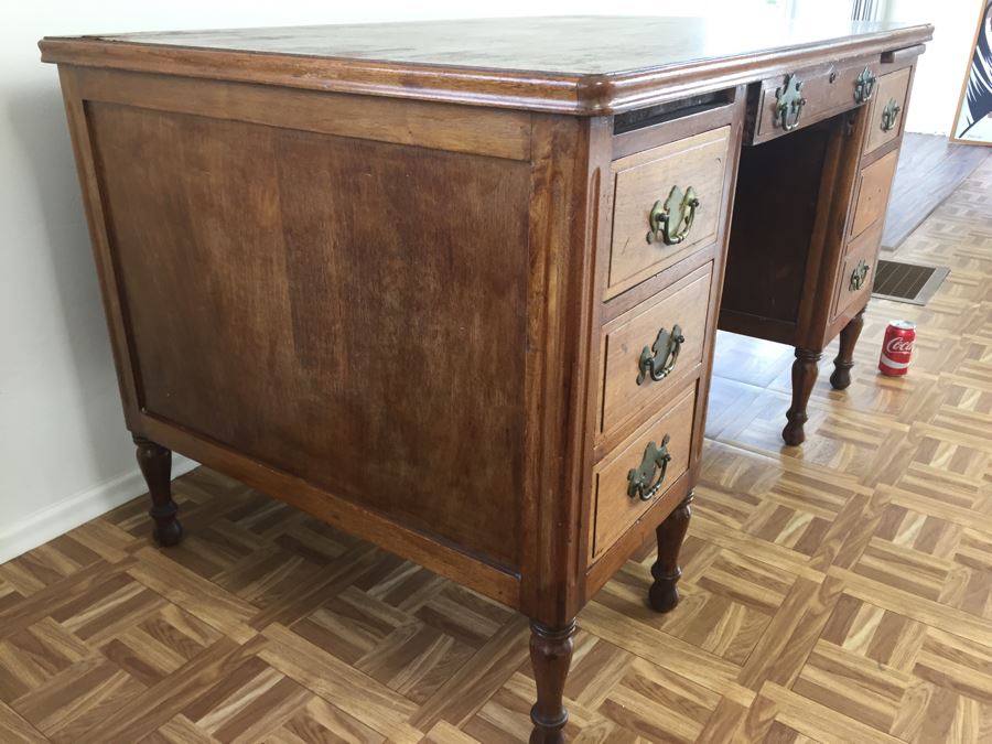 Vintage Solid Wood Desk By Hale Desk Co New York [Photo 14]