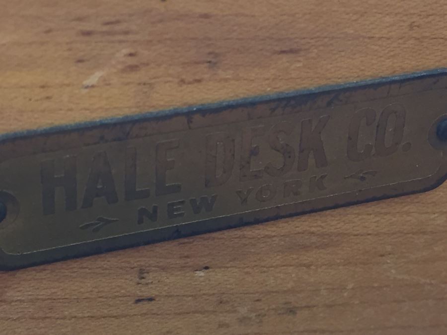 Vintage Solid Wood Desk By Hale Desk Co New York [Photo 3]