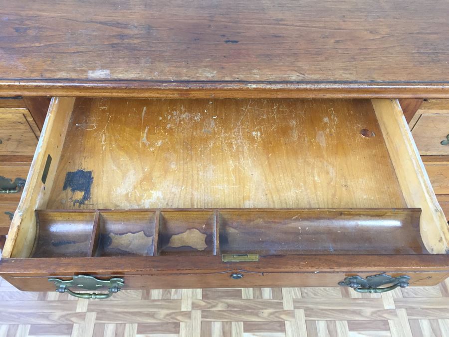 Vintage Solid Wood Desk By Hale Desk Co New York [Photo 6]