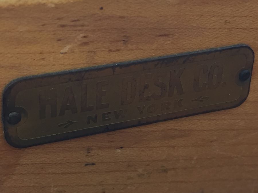 Vintage Solid Wood Desk By Hale Desk Co New York [Photo 8]