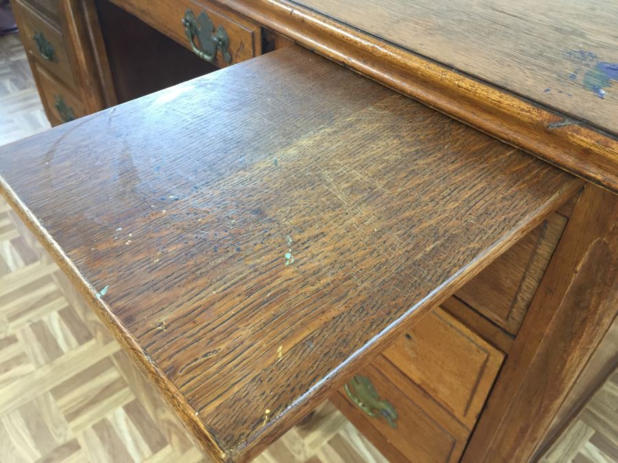 Vintage Solid Wood Desk By Hale Desk Co New York [Photo 13]
