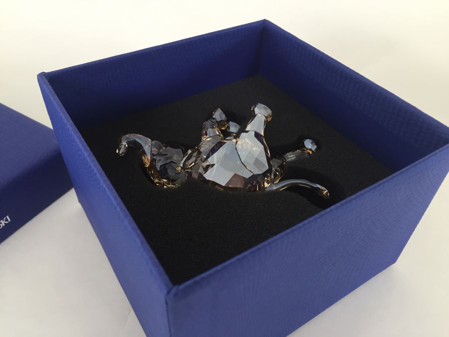 Swarovski Crystal Society SCS 2013 Young Baby Elephant Cub Gold With Original Box [Photo 7]