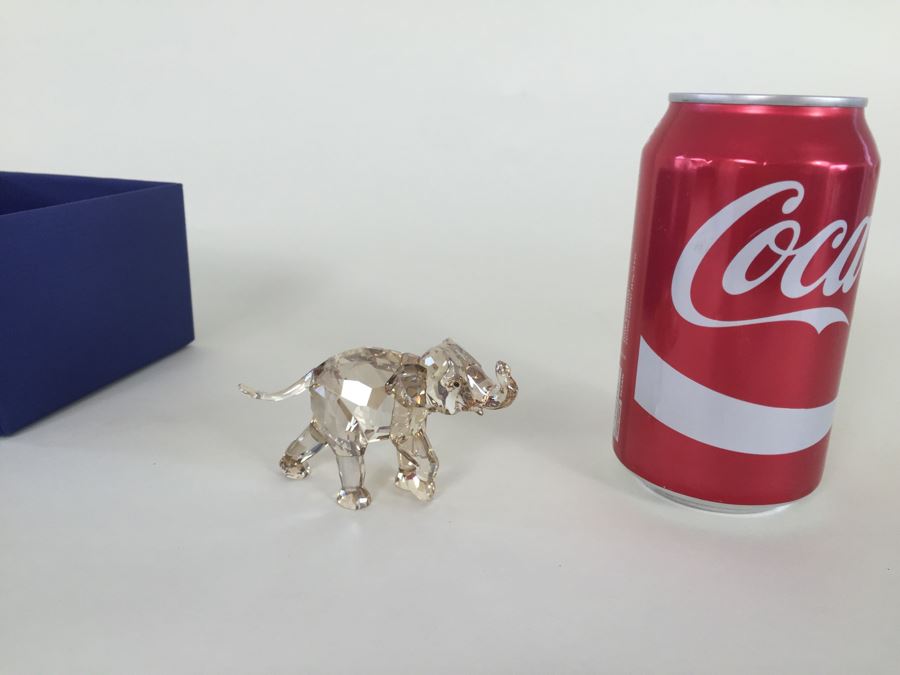 Swarovski Crystal Society SCS 2013 Young Baby Elephant Cub Gold With Original Box [Photo 8]