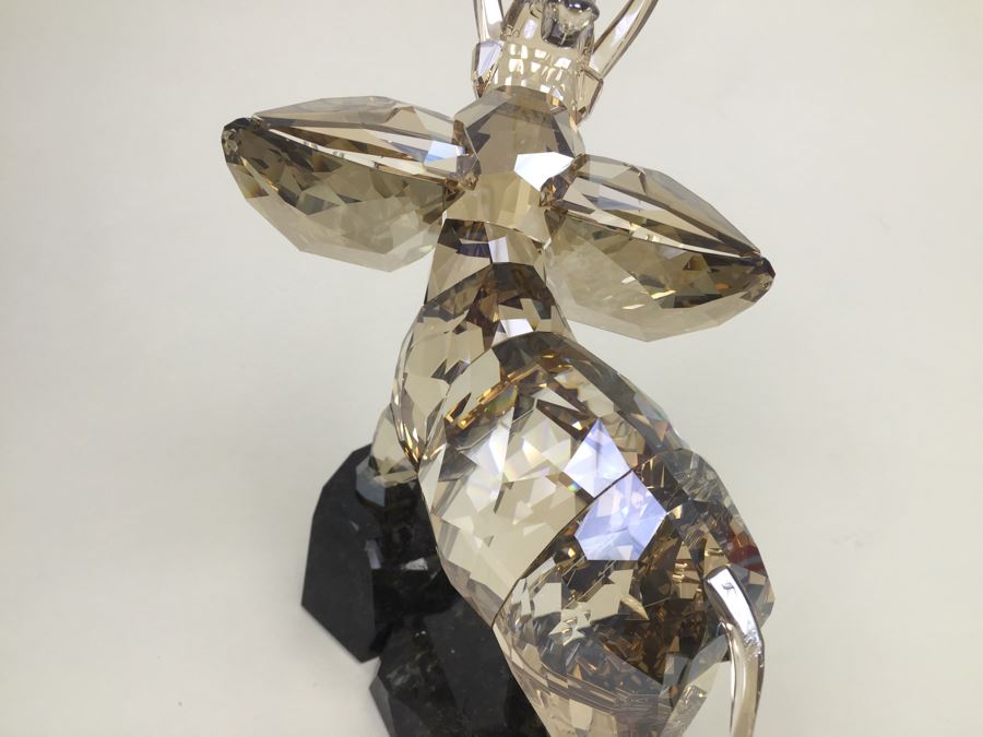 GRAND Swarovski Elephant Full-Colored On Cut Emerald Pearl Granite Base With Original Box And White Gloves Retails $1,690 [Photo 34]