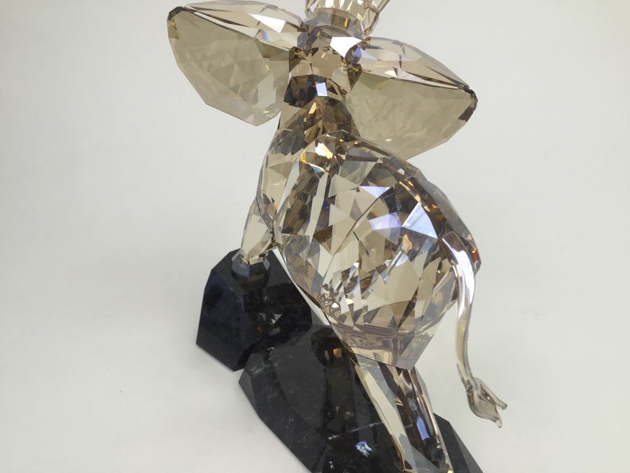 GRAND Swarovski Elephant Full-Colored On Cut Emerald Pearl Granite Base With Original Box And White Gloves Retails $1,690 [Photo 33]