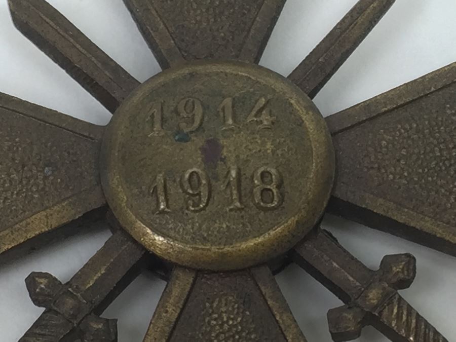 French War Cross - Croix De Guerre 1914-1918 Medal Marked Republique Francaise 1914 1918 With Ribbon [Photo 11]
