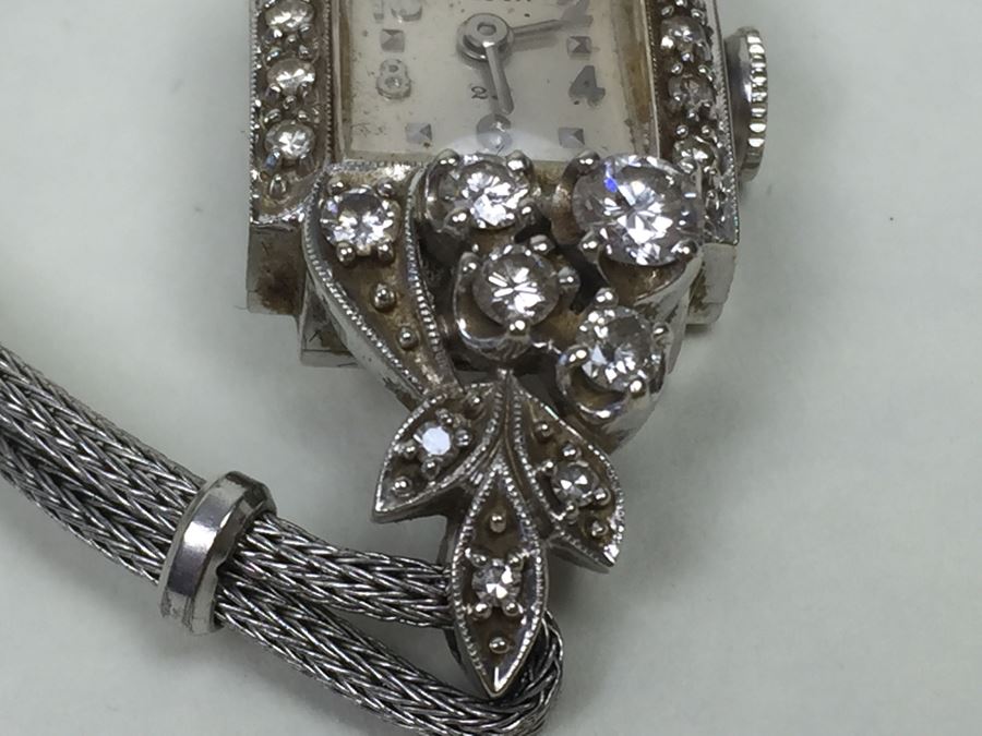 14K Gold Women's Bulova Watch With 26 Diamonds 022604 13.42g - Watch Band Is Gold Filled [Photo 3]