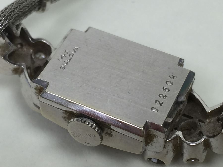 14K Gold Women's Bulova Watch With 26 Diamonds 022604 13.42g - Watch Band Is Gold Filled [Photo 13]