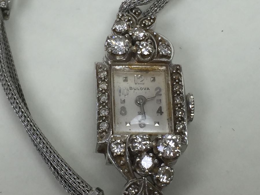 14K Gold Women's Bulova Watch With 26 Diamonds 022604 13.42g - Watch Band Is Gold Filled [Photo 25]