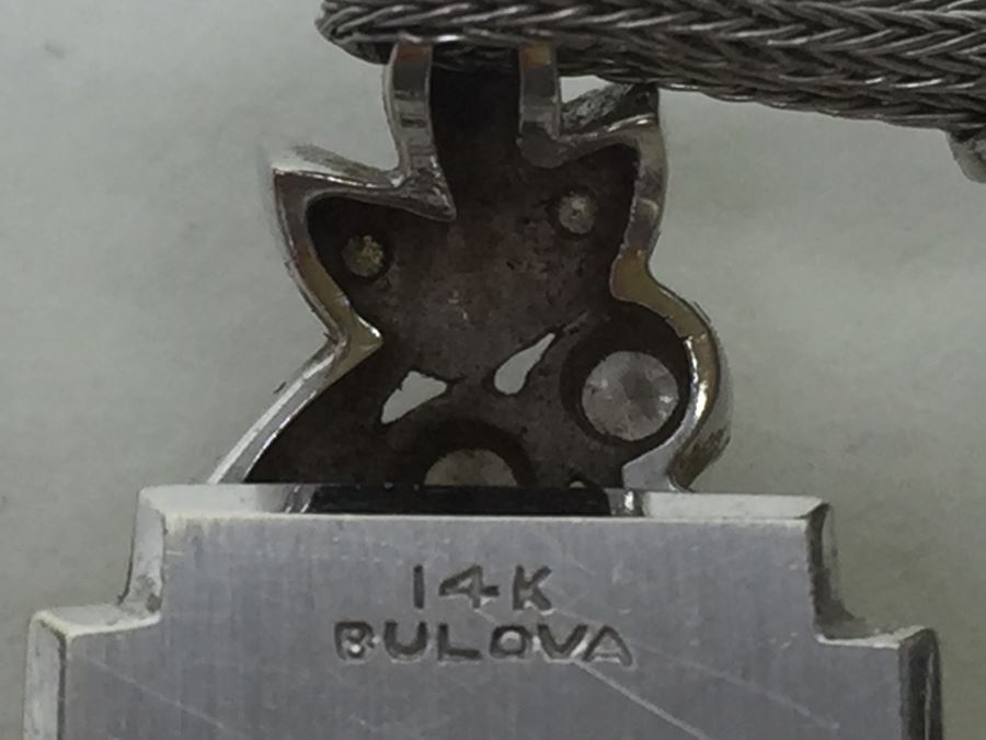 14K Gold Women's Bulova Watch With 26 Diamonds 022604 13.42g - Watch Band Is Gold Filled [Photo 2]