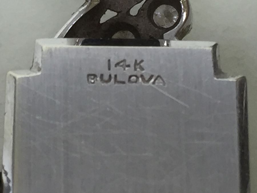 14K Gold Women's Bulova Watch With 26 Diamonds 022604 13.42g - Watch Band Is Gold Filled [Photo 10]