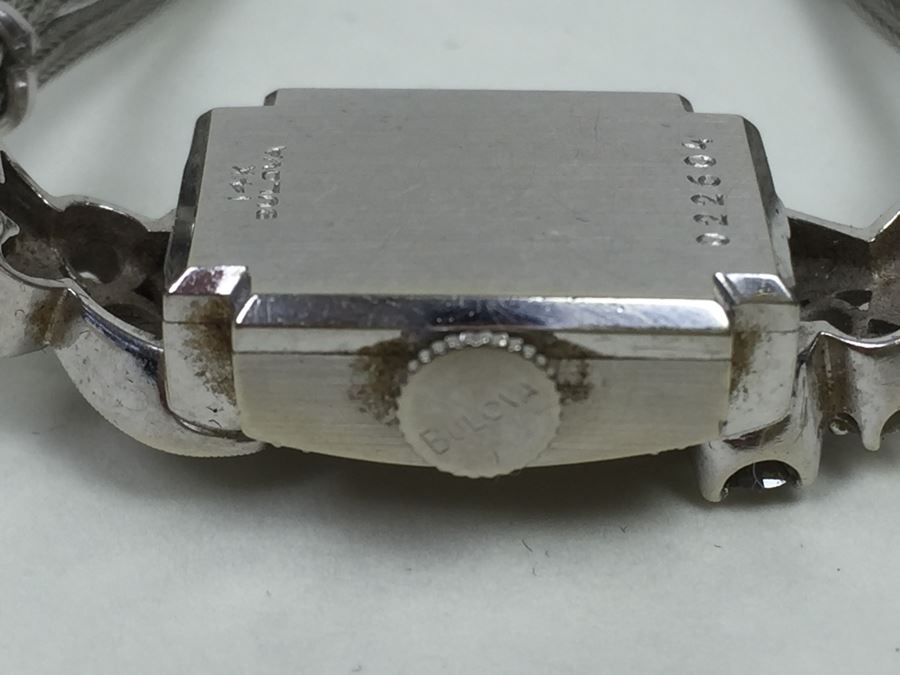 14K Gold Women's Bulova Watch With 26 Diamonds 022604 13.42g - Watch Band Is Gold Filled [Photo 14]