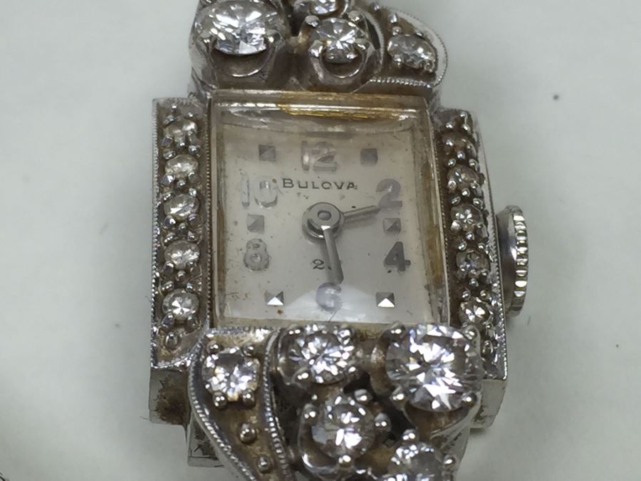 14K Gold Women's Bulova Watch With 26 Diamonds 022604 13.42g - Watch Band Is Gold Filled [Photo 18]