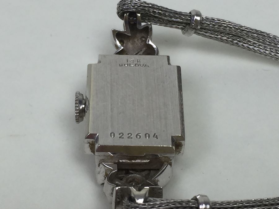 14K Gold Women's Bulova Watch With 26 Diamonds 022604 13.42g - Watch Band Is Gold Filled [Photo 11]