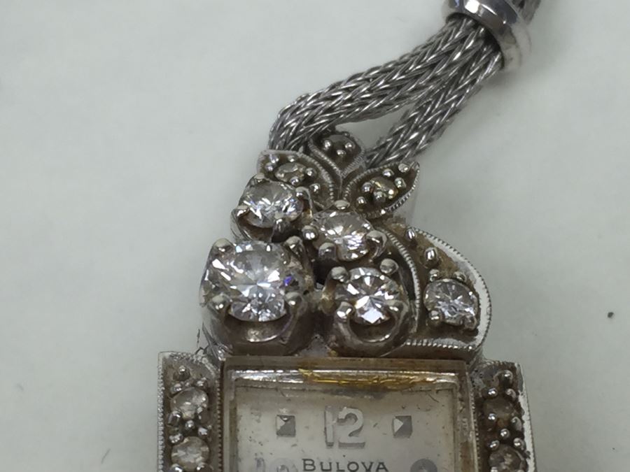 14K Gold Women's Bulova Watch With 26 Diamonds 022604 13.42g - Watch Band Is Gold Filled [Photo 19]