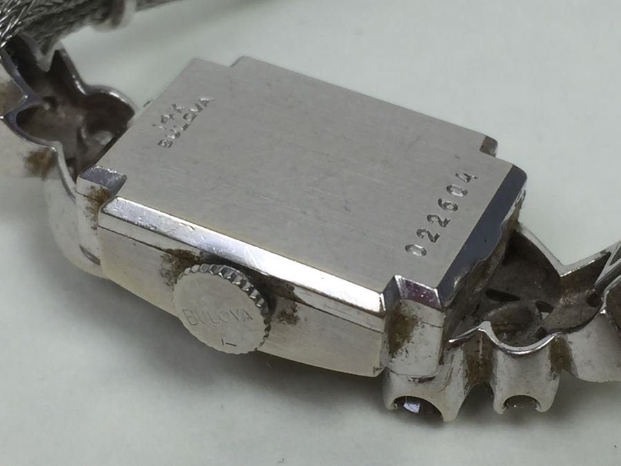 14K Gold Women's Bulova Watch With 26 Diamonds 022604 13.42g - Watch Band Is Gold Filled [Photo 12]