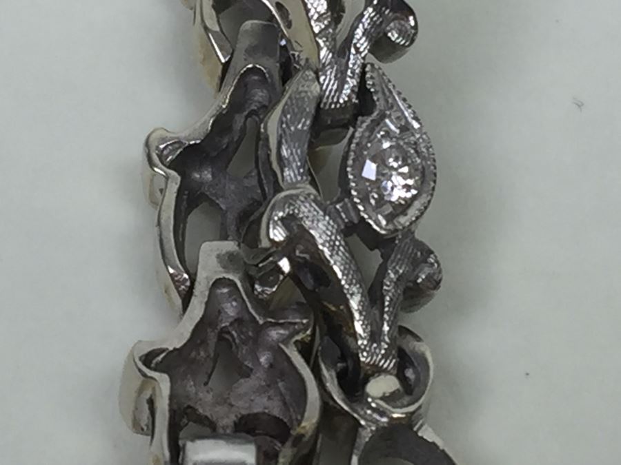 Spectacular Women's Hamilton Platinum Watch Covered In Diamonds With 14K Gold Watch Band Covered In Diamonds Estimate $3,000-$5,000 [Photo 16]