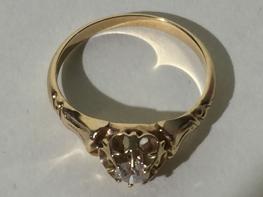 14K Yellow Gold Diamond Ring 2.95g [Photo 7]