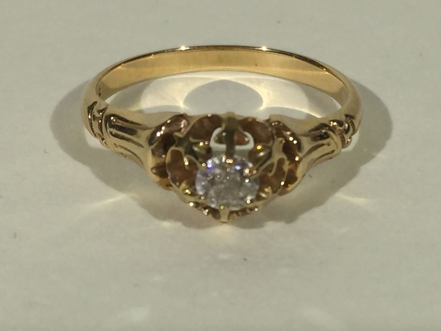 14K Yellow Gold Diamond Ring 2.95g [Photo 5]