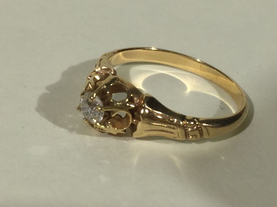 14K Yellow Gold Diamond Ring 2.95g [Photo 11]