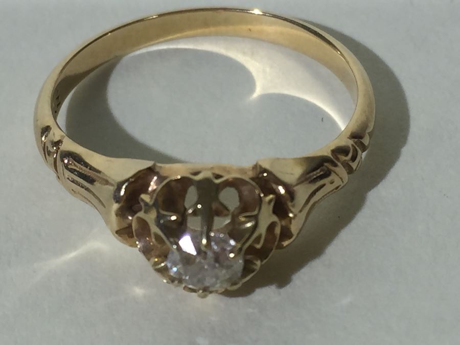 14K Yellow Gold Diamond Ring 2.95g [Photo 1]
