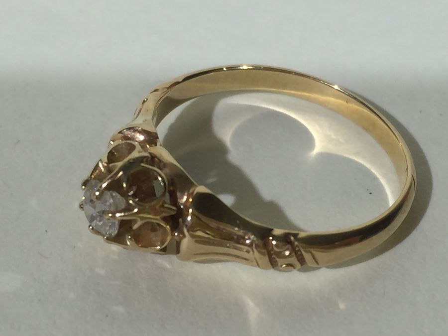 14K Yellow Gold Diamond Ring 2.95g [Photo 10]
