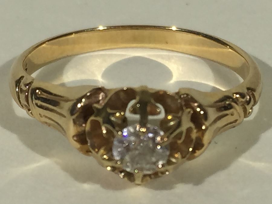 14K Yellow Gold Diamond Ring 2.95g [Photo 6]