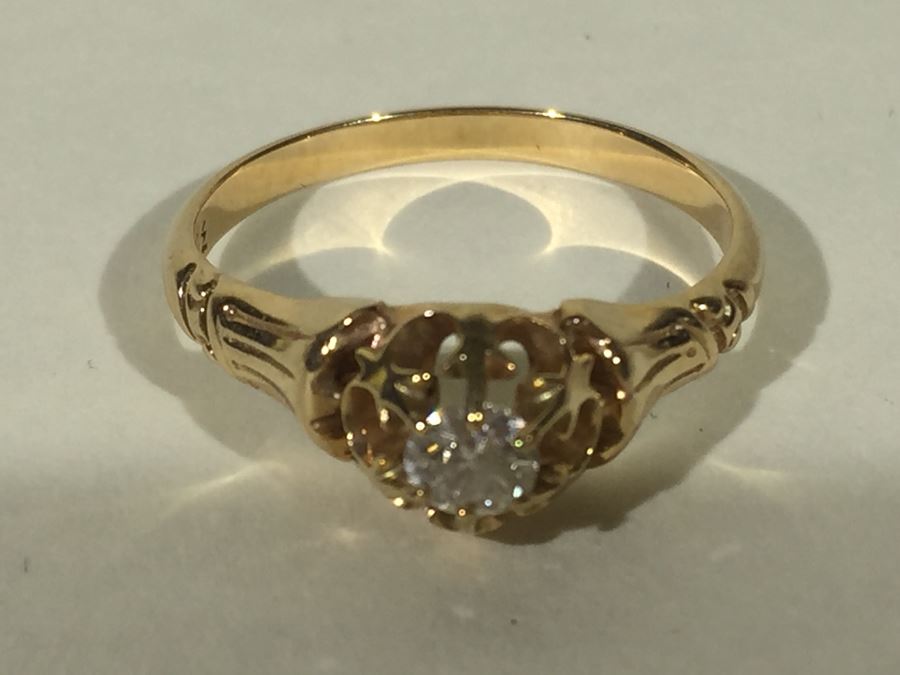 14K Yellow Gold Diamond Ring 2.95g [Photo 4]