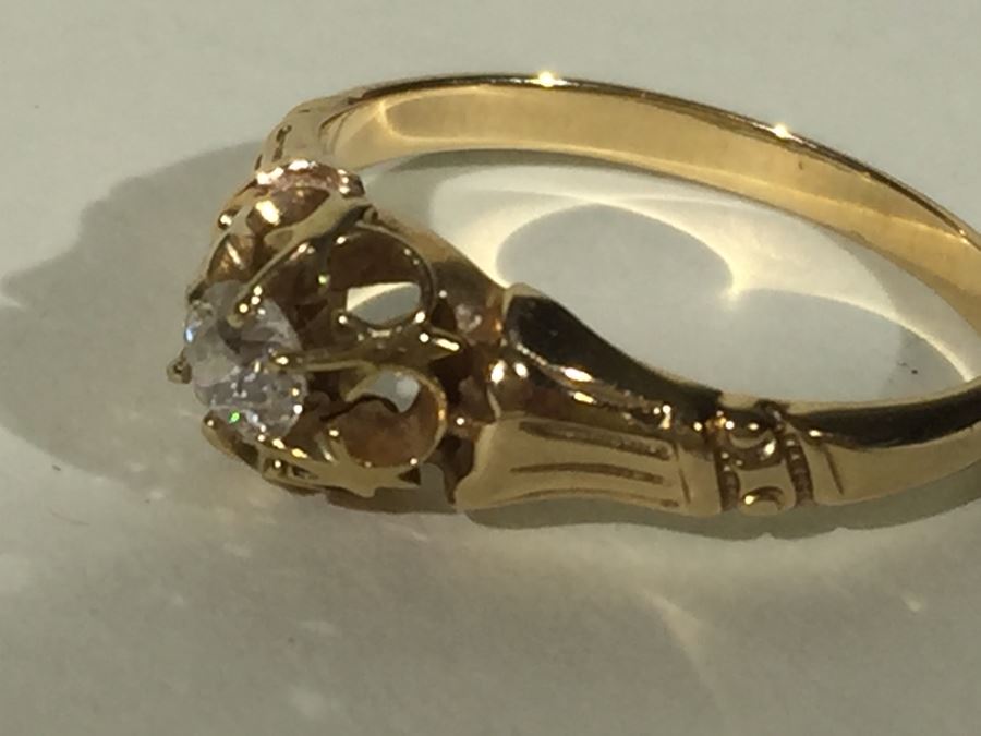 14K Yellow Gold Diamond Ring 2.95g [Photo 13]