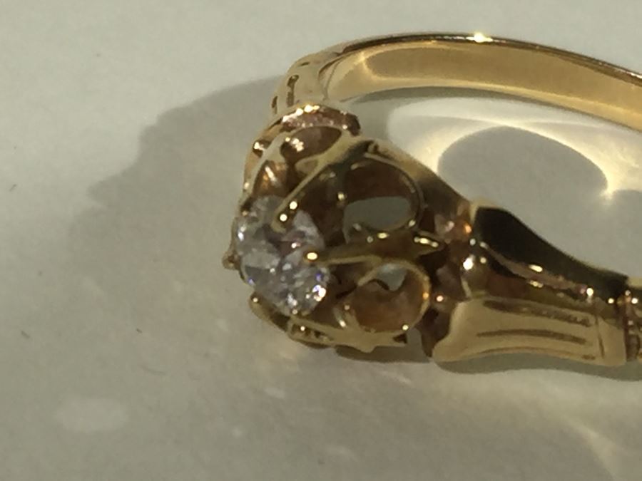14K Yellow Gold Diamond Ring 2.95g [Photo 12]
