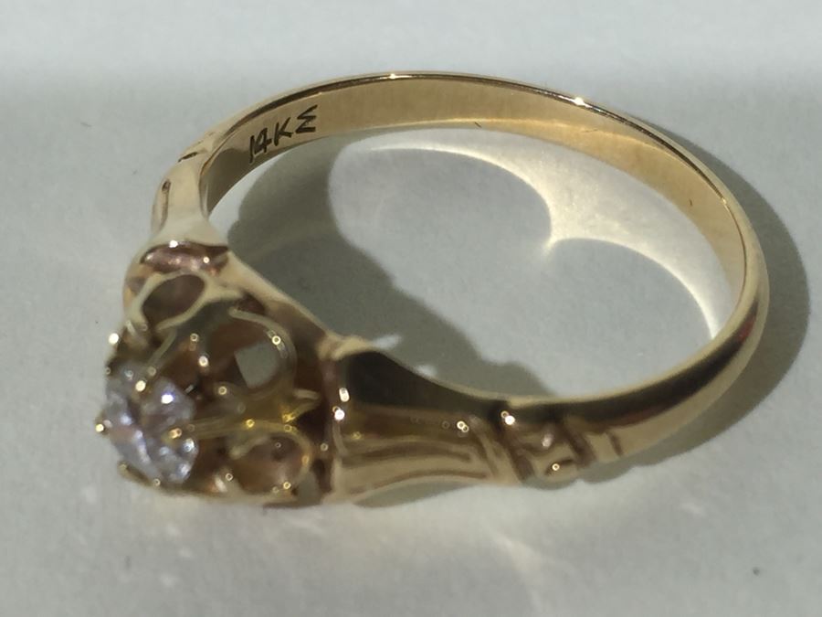 14K Yellow Gold Diamond Ring 2.95g [Photo 9]