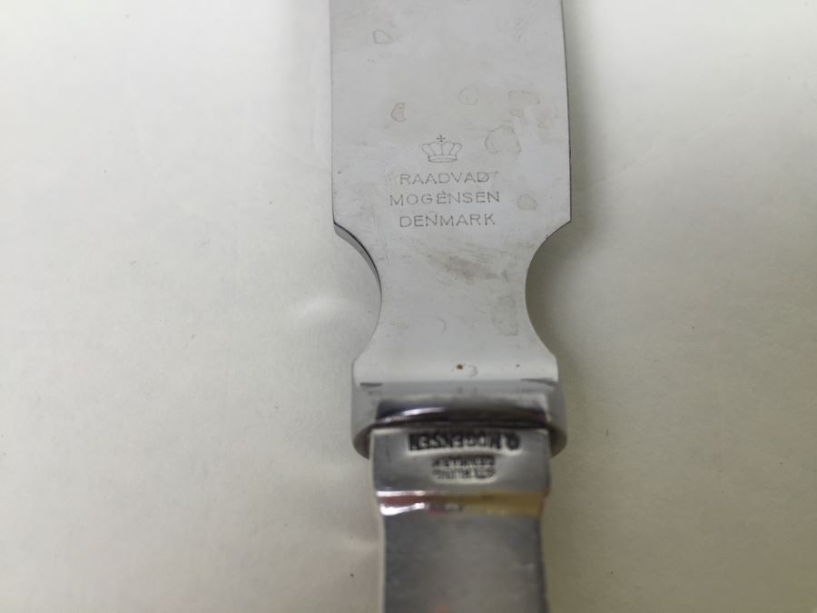 Vintage Raadvad Mogensen Denmark Sterling Handle Knife Champagne Pattern [Photo 6]