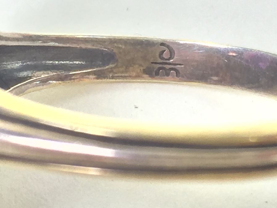 Sterling Silver Ring With Amethysts And Diamonds By Danbury Mint 5.54g [Photo 21]