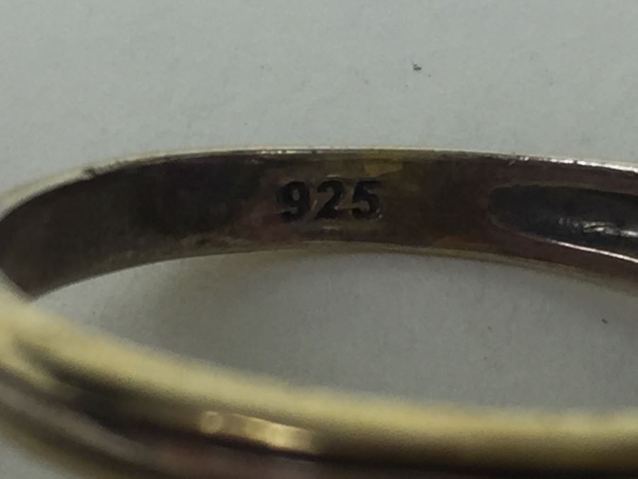 Sterling Silver Ring With Amethysts And Diamonds By Danbury Mint 5.54g [Photo 3]