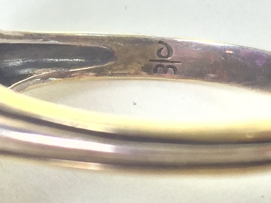 Sterling Silver Ring With Amethysts And Diamonds By Danbury Mint 5.54g [Photo 22]