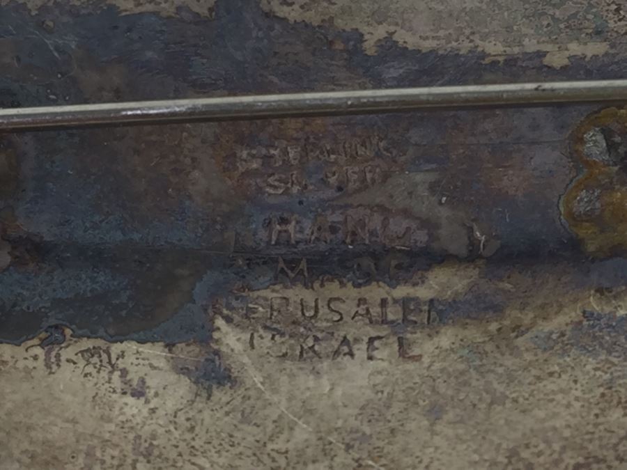 Sterling Silver Brooch Hand Made In Jerusalem Israel 12.4g [Photo 6]