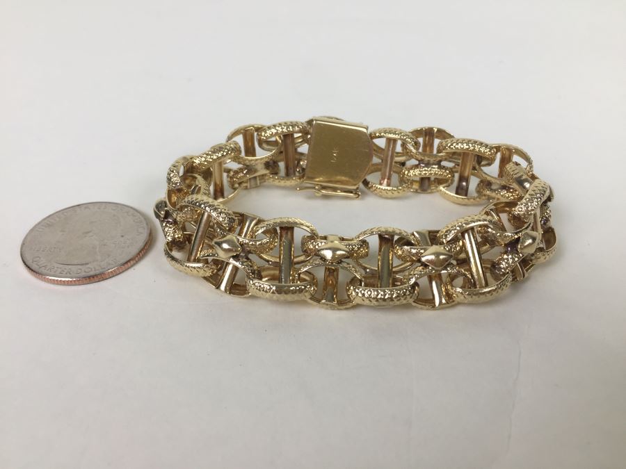 14K Gold Bracelet 38.4g [Photo 6]