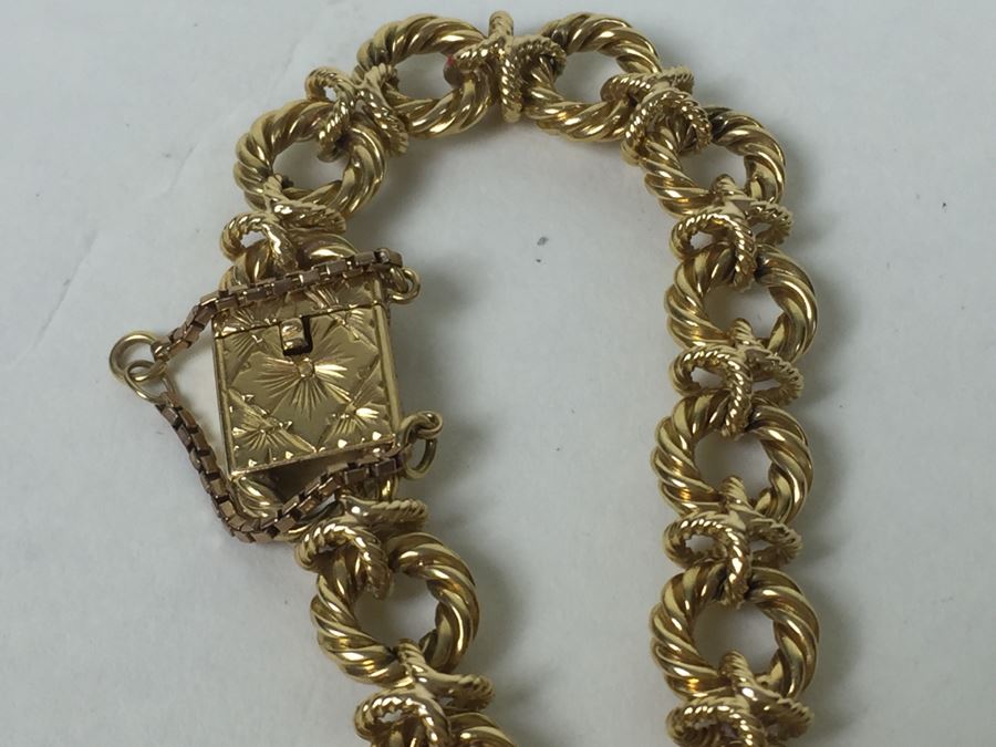 Antique 14K Gold Diamond Heart Shaped Locket With 14K Gold Bracelet Engraved June 6th 1901 29.5g [Photo 19]