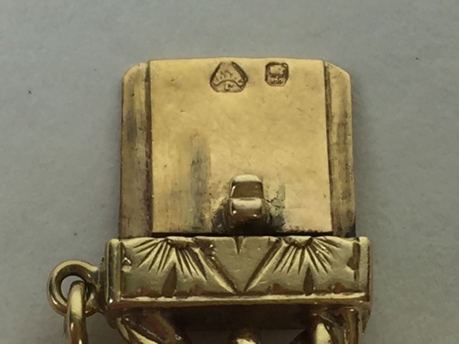 Antique 14K Gold Diamond Heart Shaped Locket With 14K Gold Bracelet Engraved June 6th 1901 29.5g [Photo 4]