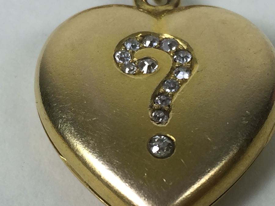 Antique 14K Gold Diamond Heart Shaped Locket With 14K Gold Bracelet Engraved June 6th 1901 29.5g [Photo 17]