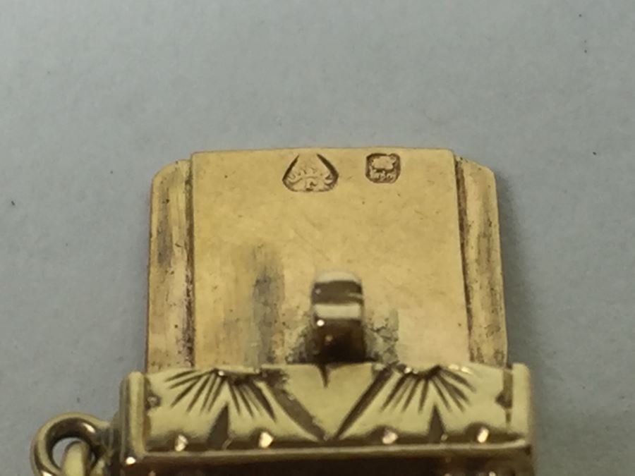 Antique 14K Gold Diamond Heart Shaped Locket With 14K Gold Bracelet Engraved June 6th 1901 29.5g [Photo 22]