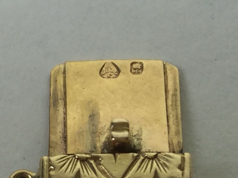 Antique 14K Gold Diamond Heart Shaped Locket With 14K Gold Bracelet Engraved June 6th 1901 29.5g [Photo 21]