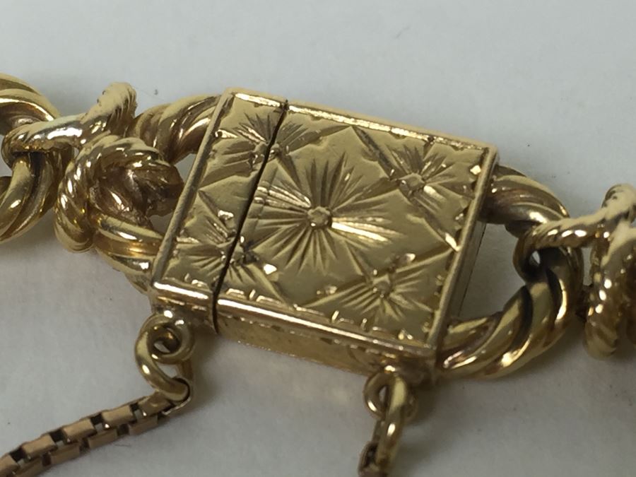 Antique 14K Gold Diamond Heart Shaped Locket With 14K Gold Bracelet Engraved June 6th 1901 29.5g [Photo 11]