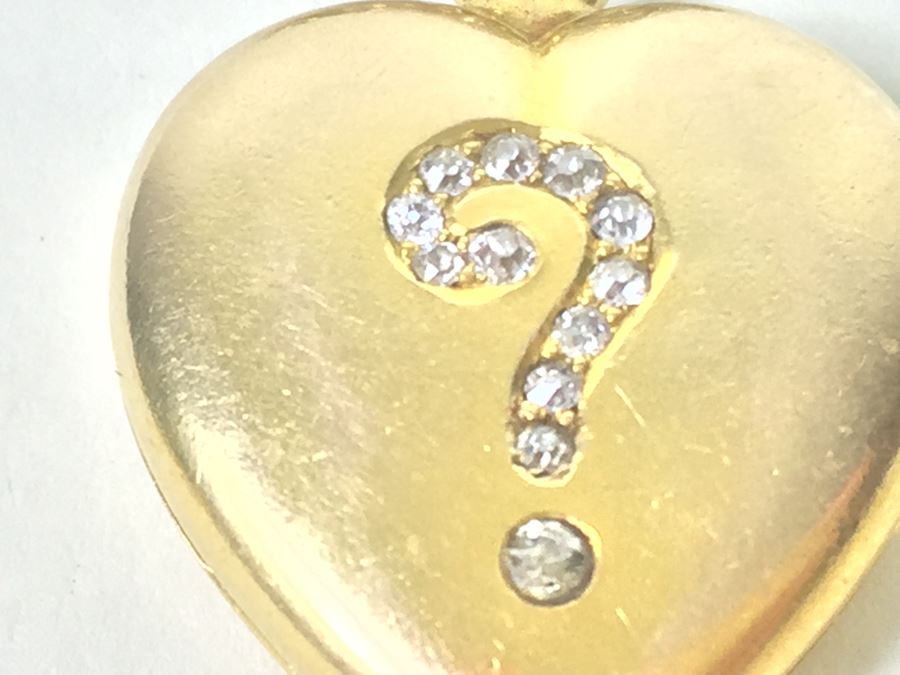 Antique 14K Gold Diamond Heart Shaped Locket With 14K Gold Bracelet Engraved June 6th 1901 29.5g [Photo 16]