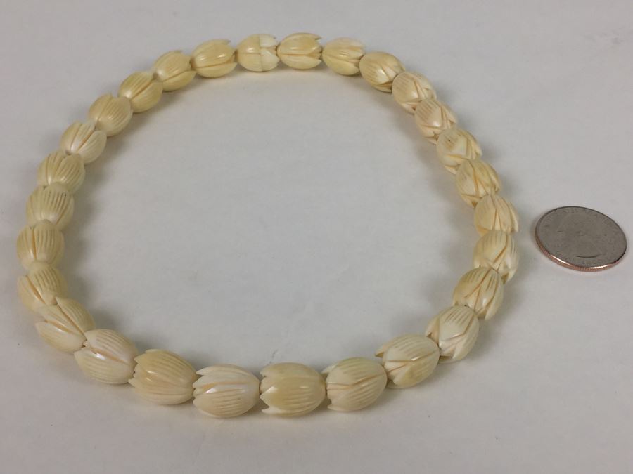 Women's Carved Bone Necklace