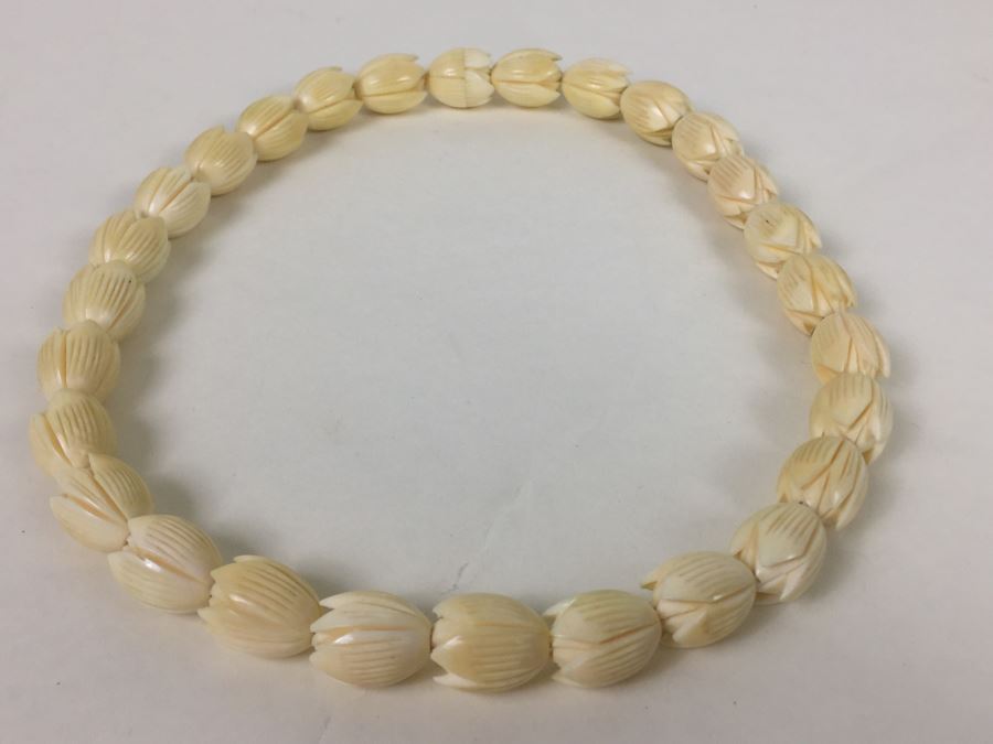 Women's Carved Bone Necklace [Photo 7]