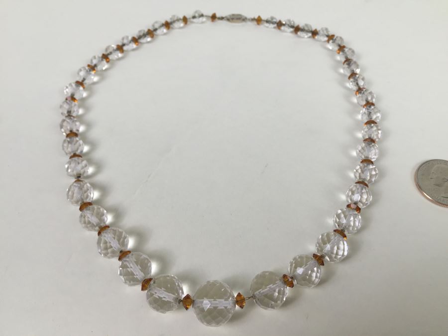 Cut Crystal Necklace With 14K Gold Clasp [Photo 1]