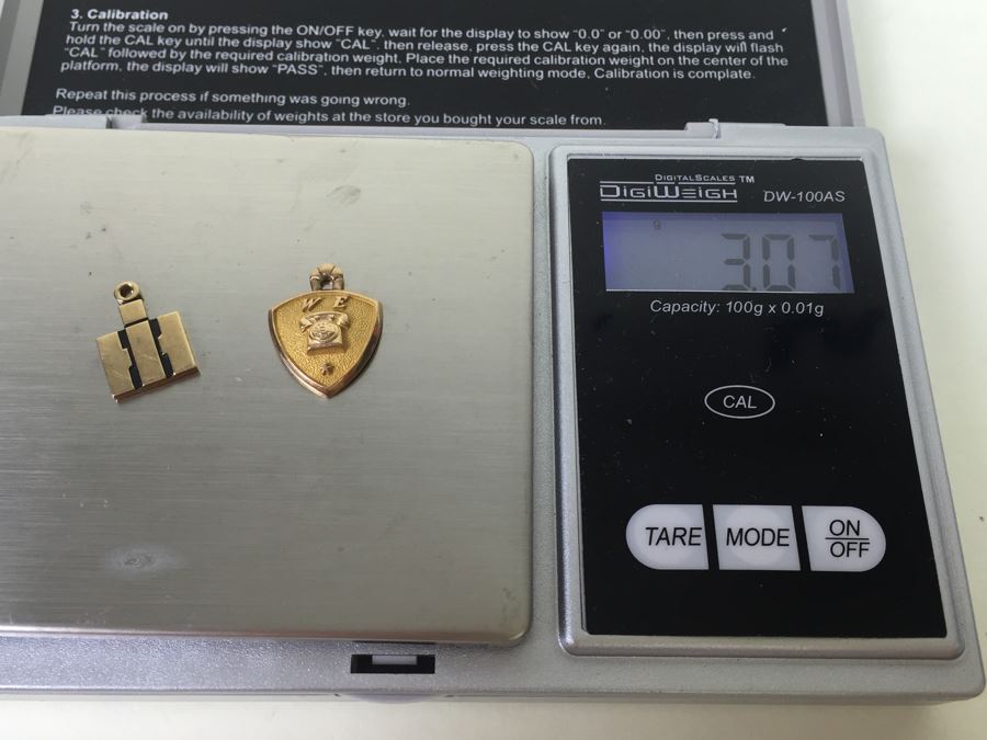 Vintage 10K Gold Pendants From Western Electric And International Harvester 3.07g [Photo 4]