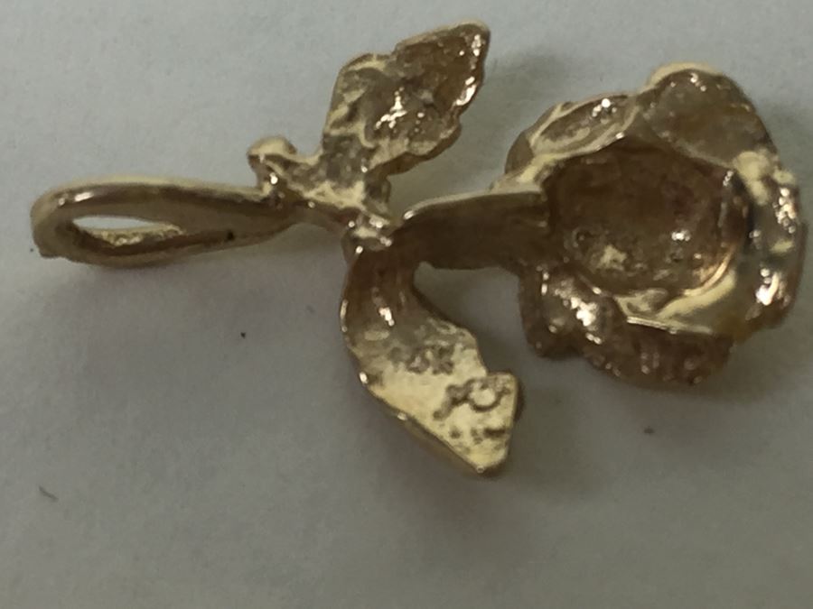 14K Gold Rose Pendant 1.06g [Photo 8]