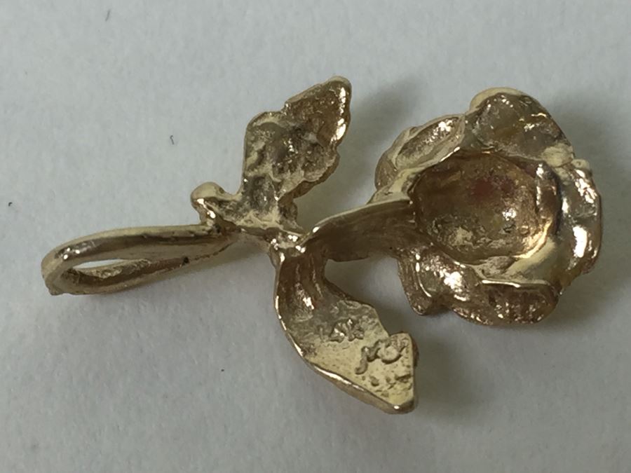 14K Gold Rose Pendant 1.06g [Photo 7]